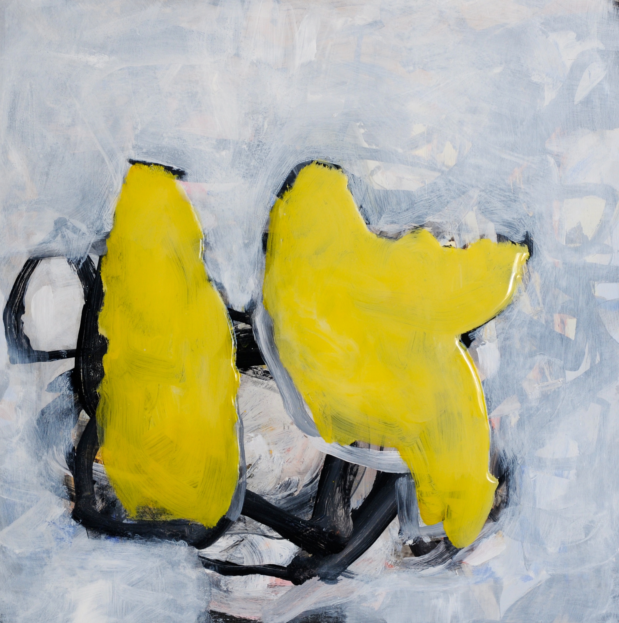 Chris Hopewell, Fragments 1, 2015, acrylic and resim on wood panel, 60 x 60cm