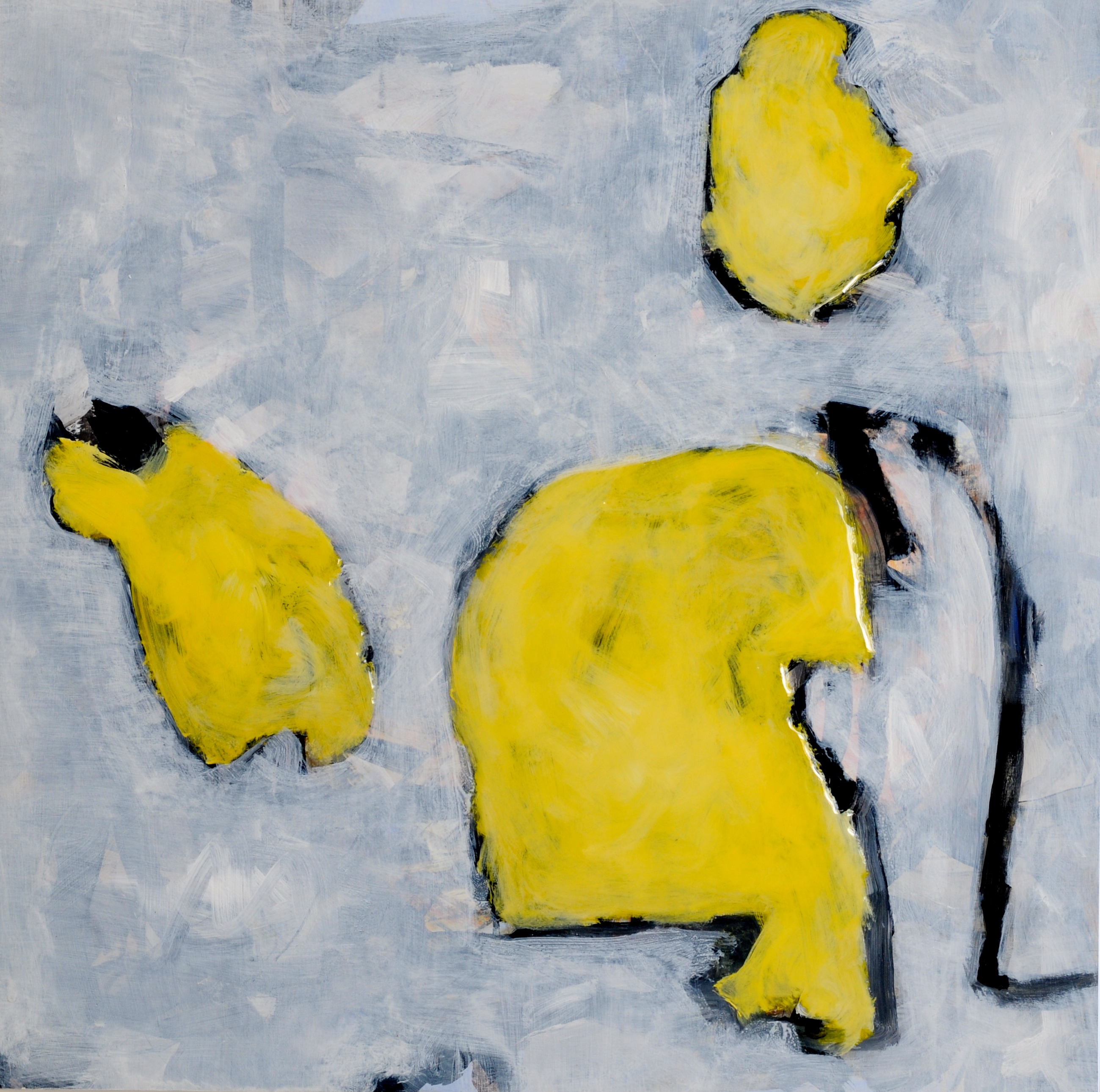 Chris Hopewell, Fragments 3, 2015, acrylic and resim on wood panel, 60 x 60cm