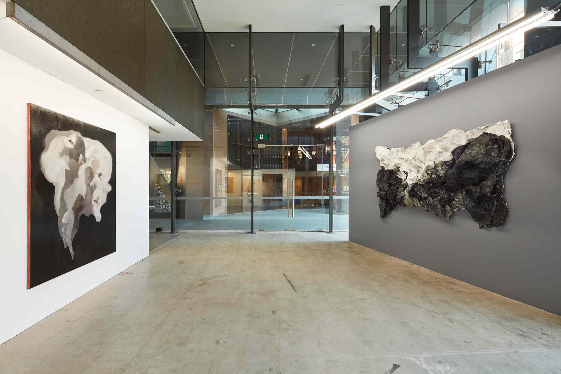 Paul Uhlmann, Land of Smoke and Susan Roux, Marking the Vanishing, May 2020, installation view. Art Collective WA. Acorn Photo (1)