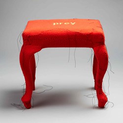 Olga Cironis, Prey, 2010, stool, woollen blanket and thread, 34 x 46 x 45cm