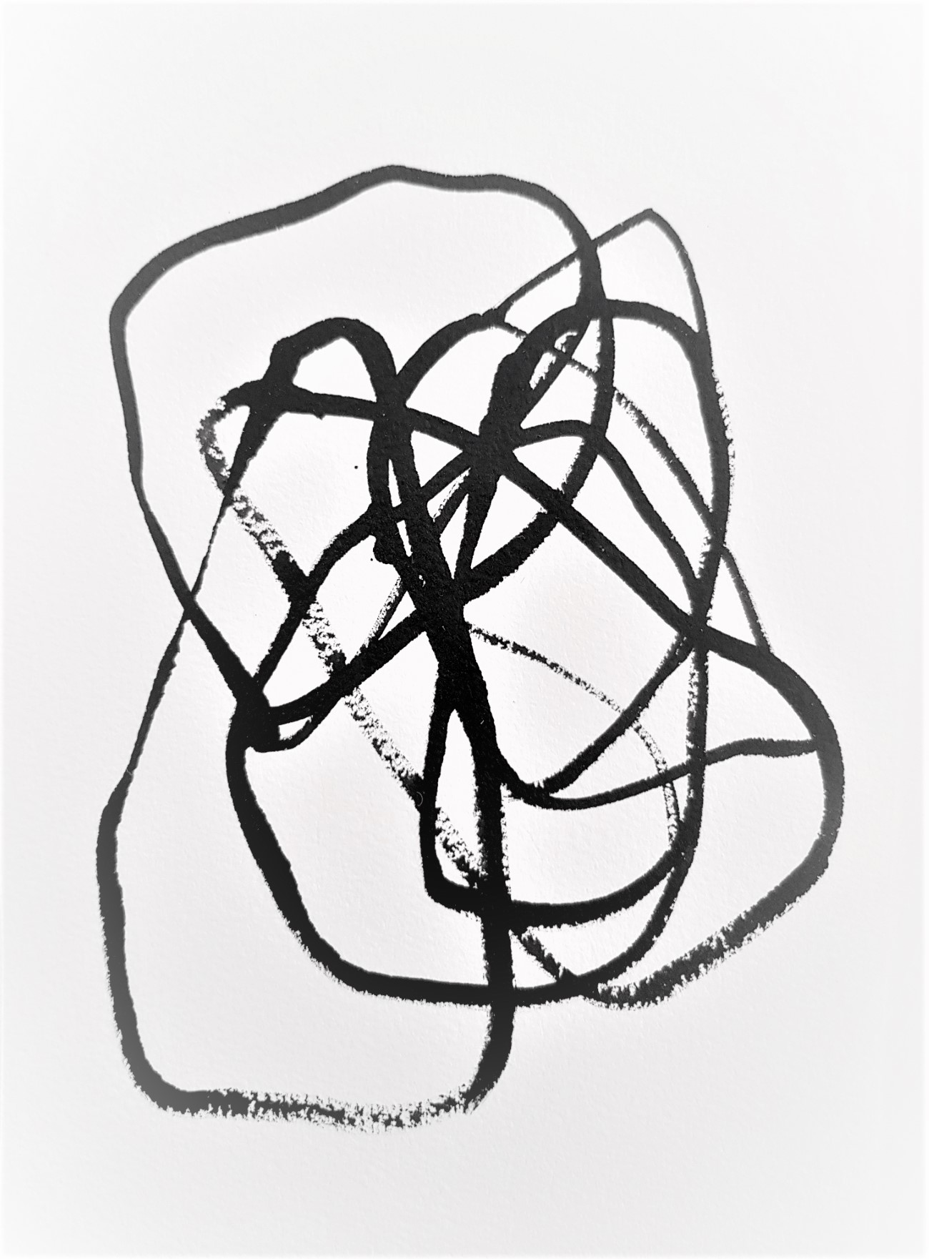 Vanessa Russ, River Rocks 1, 2018, ink on Arches paper, 21 x 14.8cm framed