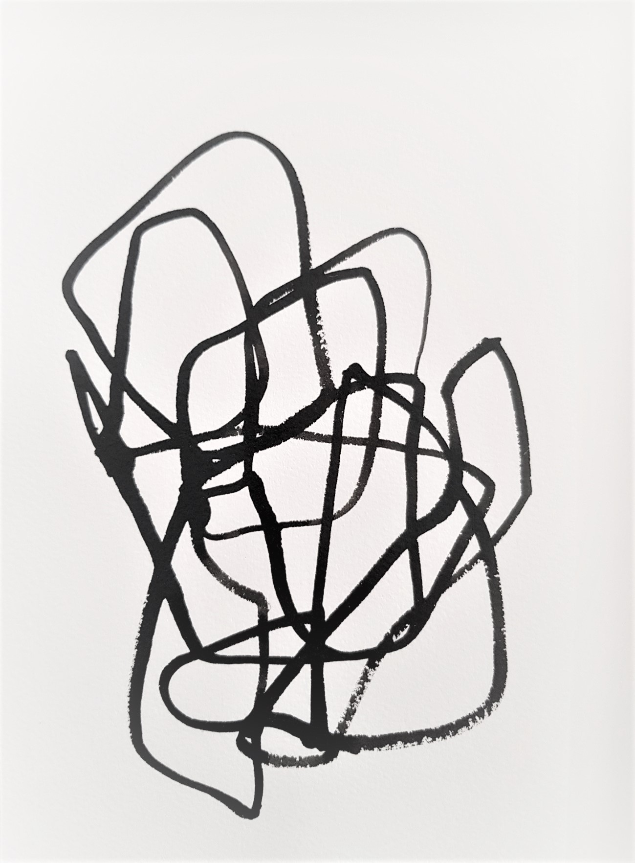 Vanessa Russ, River Rocks 2, 2018, ink on Arches paper, 21 x 14.8cm framed