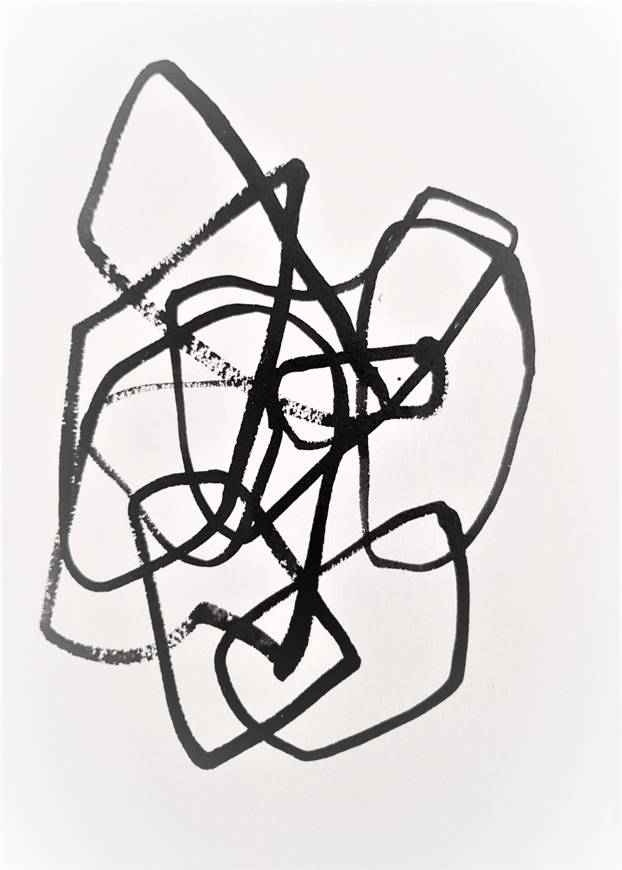 Vanessa Russ, River Rocks 3, 2018, ink on Arches paper, 21 x 14.8cm framed