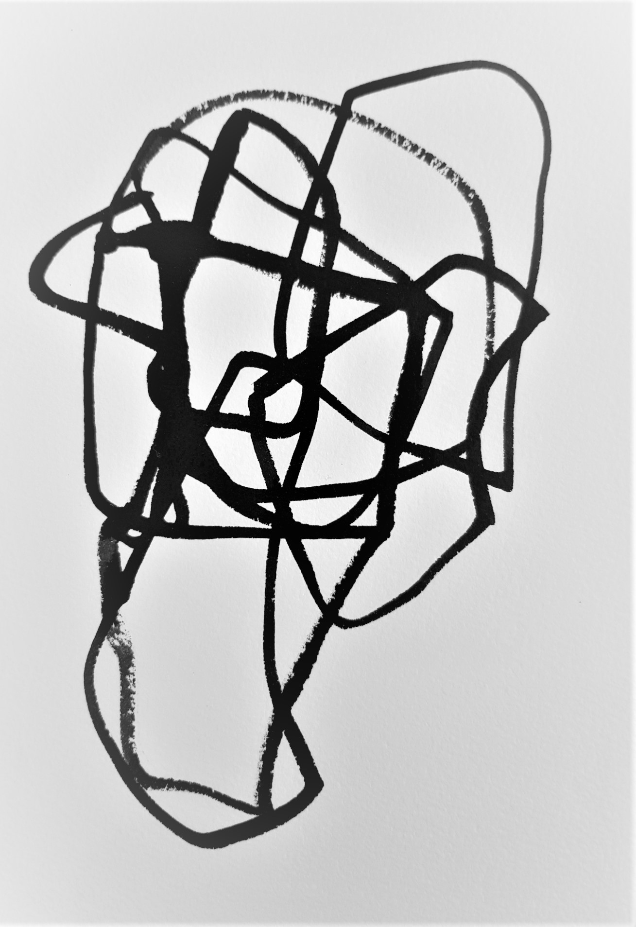 Vanessa Russ, River Rocks 5, 2018, ink on Arches paper, 21 x 14.8cm framed