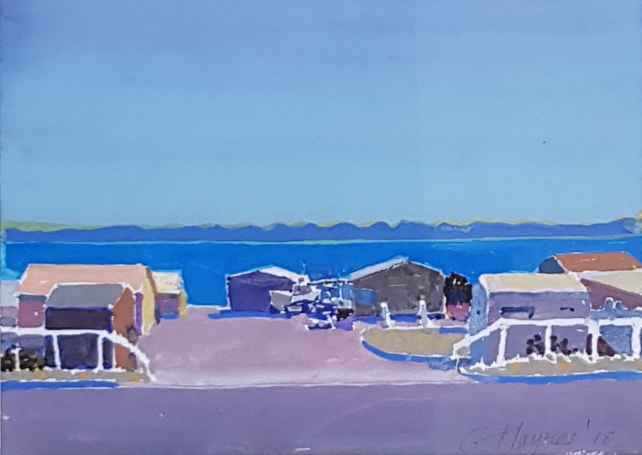 George Haynes, Shacks II, 2018, gouache on paper, 23 x 31cm