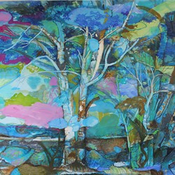 Antony Muia, Arcadia - Forest of Dis, 2020, mixed media on paper, 119 x 152cm