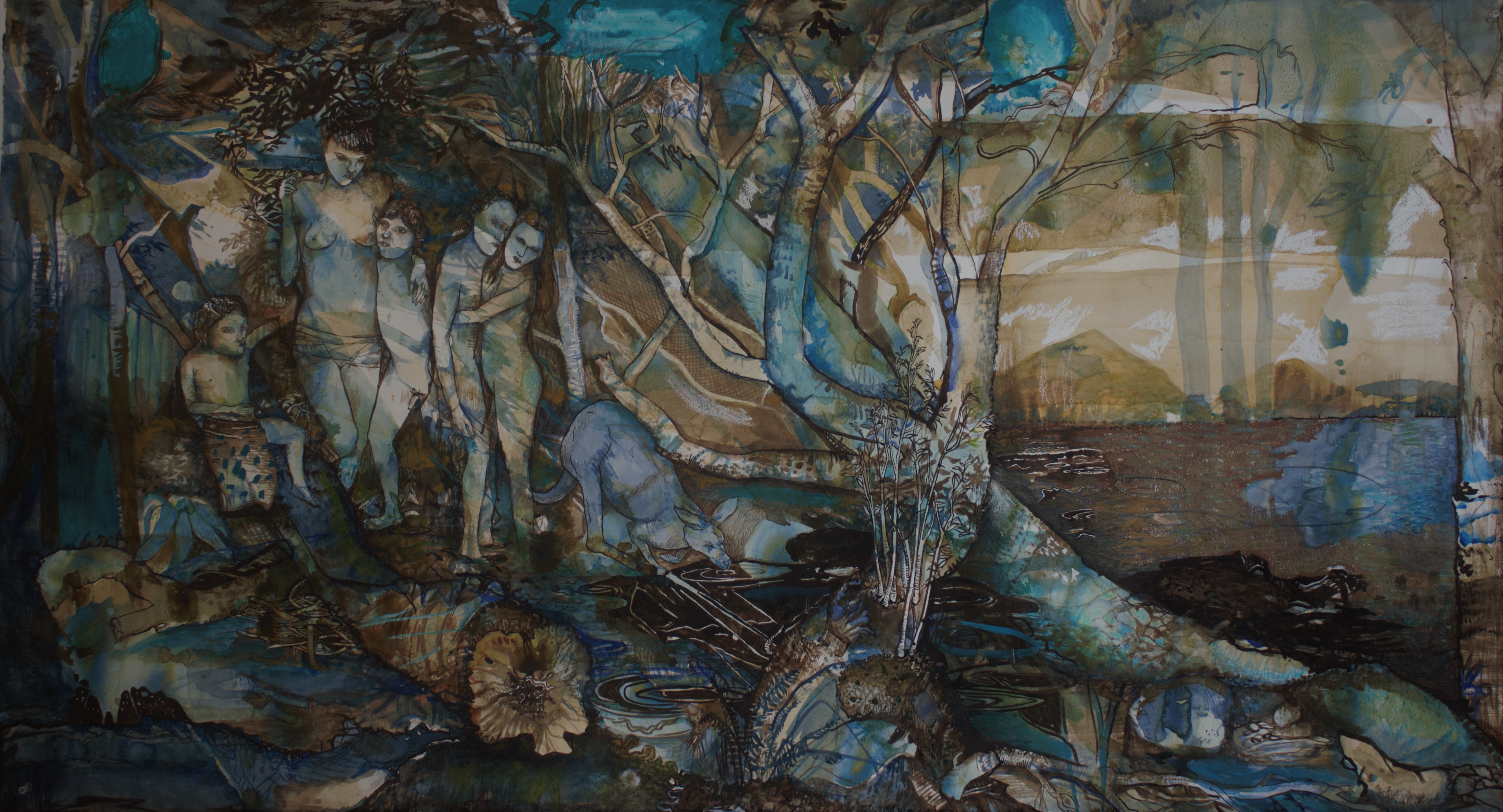 Antony Muia, Forest of Dis - Heretics, 2020, mixed media on paper, 78 x 142cm