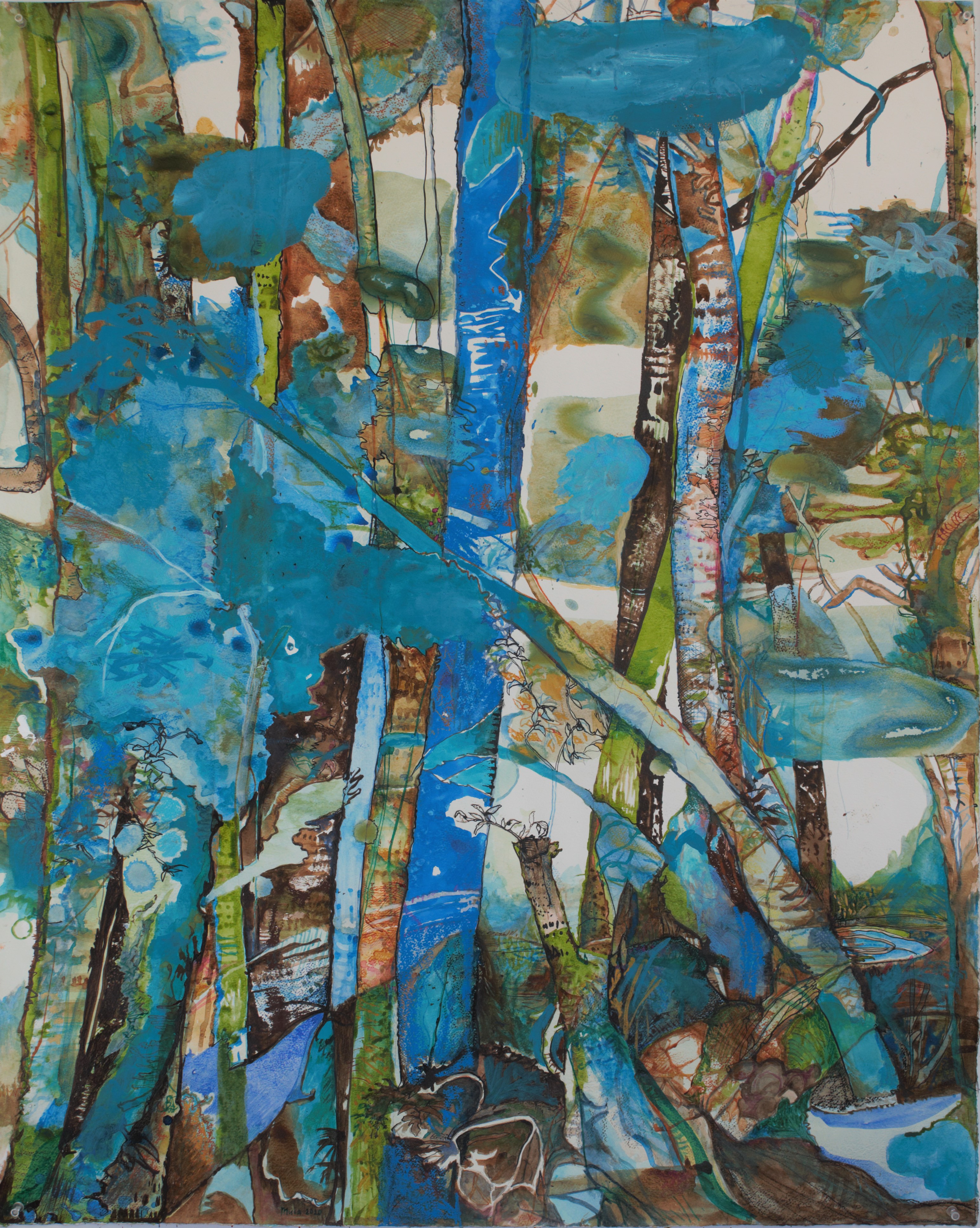 Antony Muia, Forest of Dis II, 2020, ink and watercolour on paper, 102 x 82cm