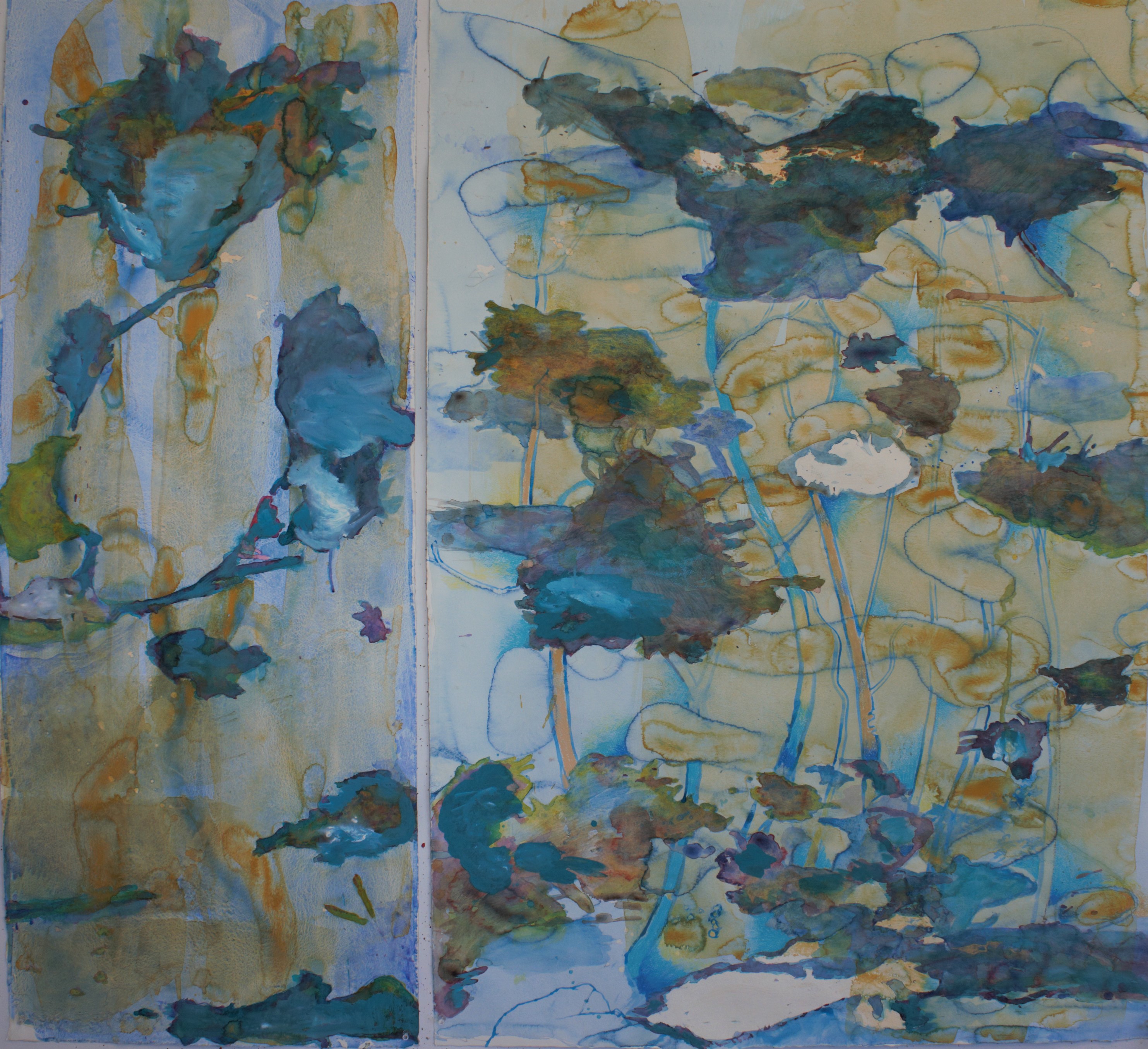 Antony Muia, Mount Purgatory, 2020, ink and watercolour on paper, 122 x 131cm