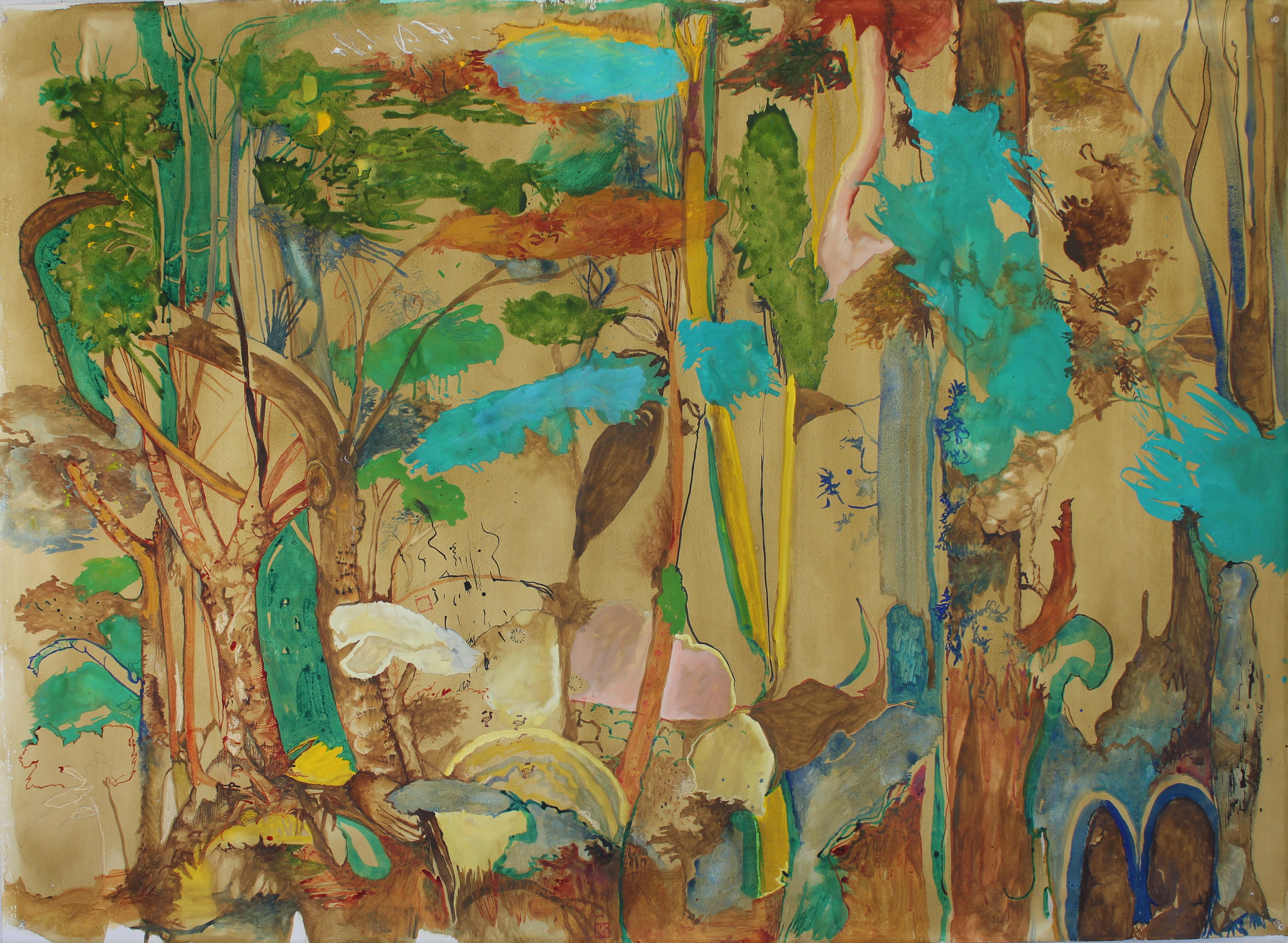 Antony Muia, Paradiso - The Inverted Forest, 2020, ink and watercolour on paper, 110 x 152cm