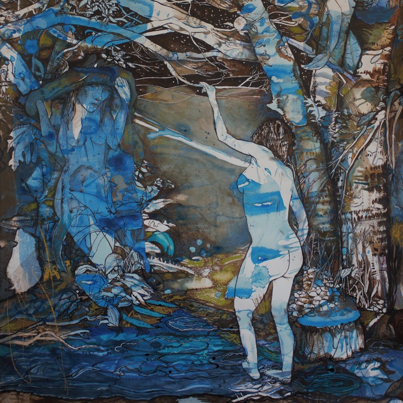 Sphere of the Moon, 2020, mixed media on paper, 122 x 82cm