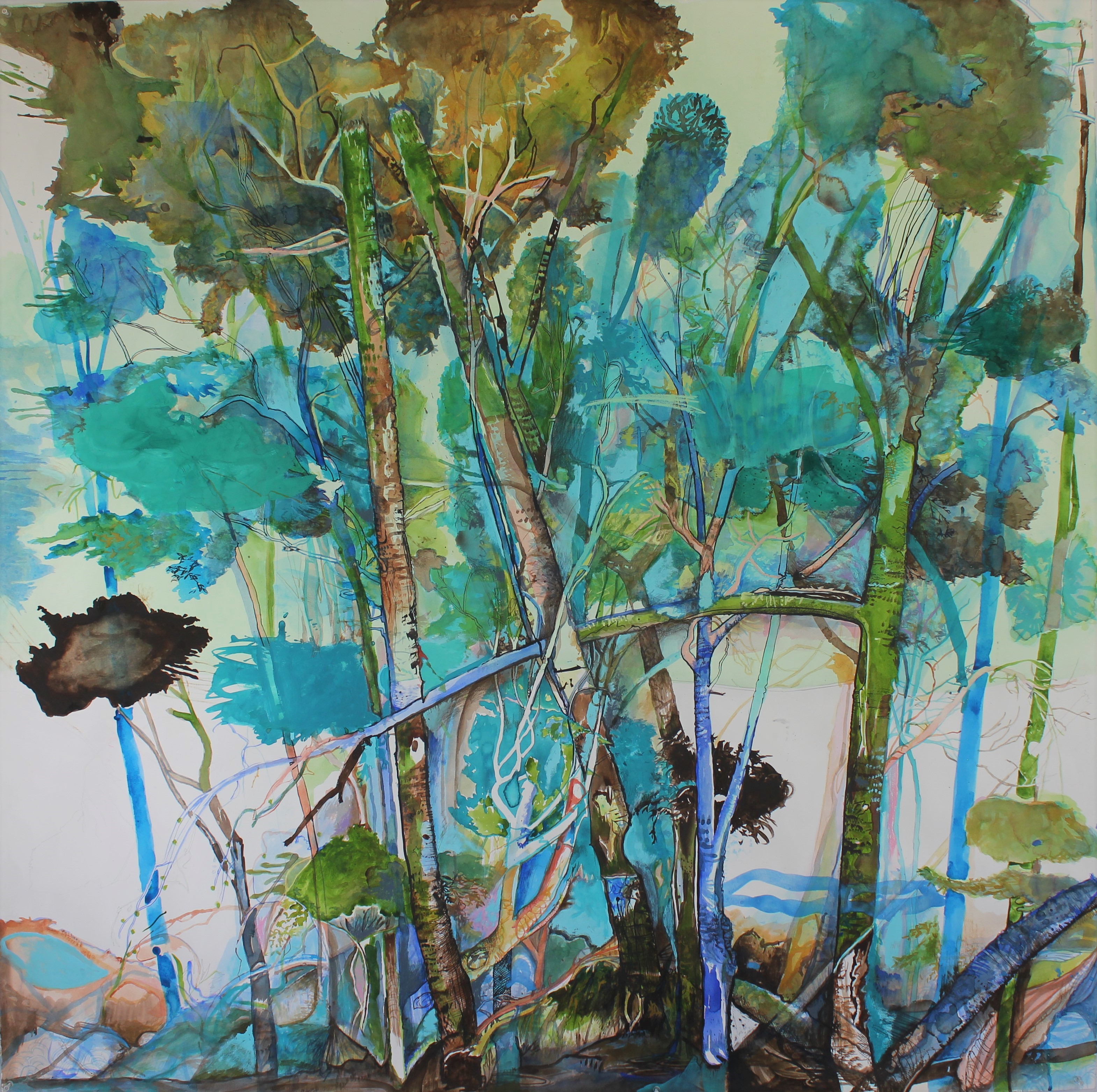 Antony Muia, The Primus Mobile, 2020, mixed media on paper, 140 x 140cm