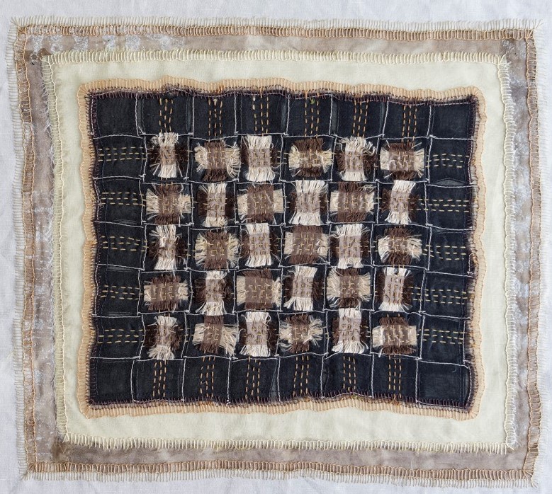 Megan Kirwan-Ward, Night Light 1, silk, cotton thread on cotton, 37 x 39cm