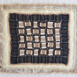 Megan Kirwan-Ward, Night Light 2, silk, cotton thread on cotton, 37 x 39cm