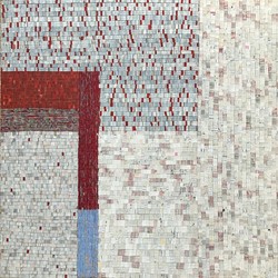 Eveline Kotai, Complex Harmony 2, 2020, acrylic and nylon thread on canvas, 51 x 51cm
