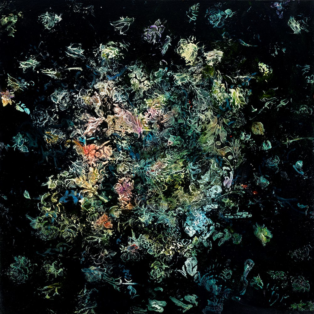 Angela Stewart, Cogitatio 7, 2017, oil and acrylic on board, 75 x 75cm