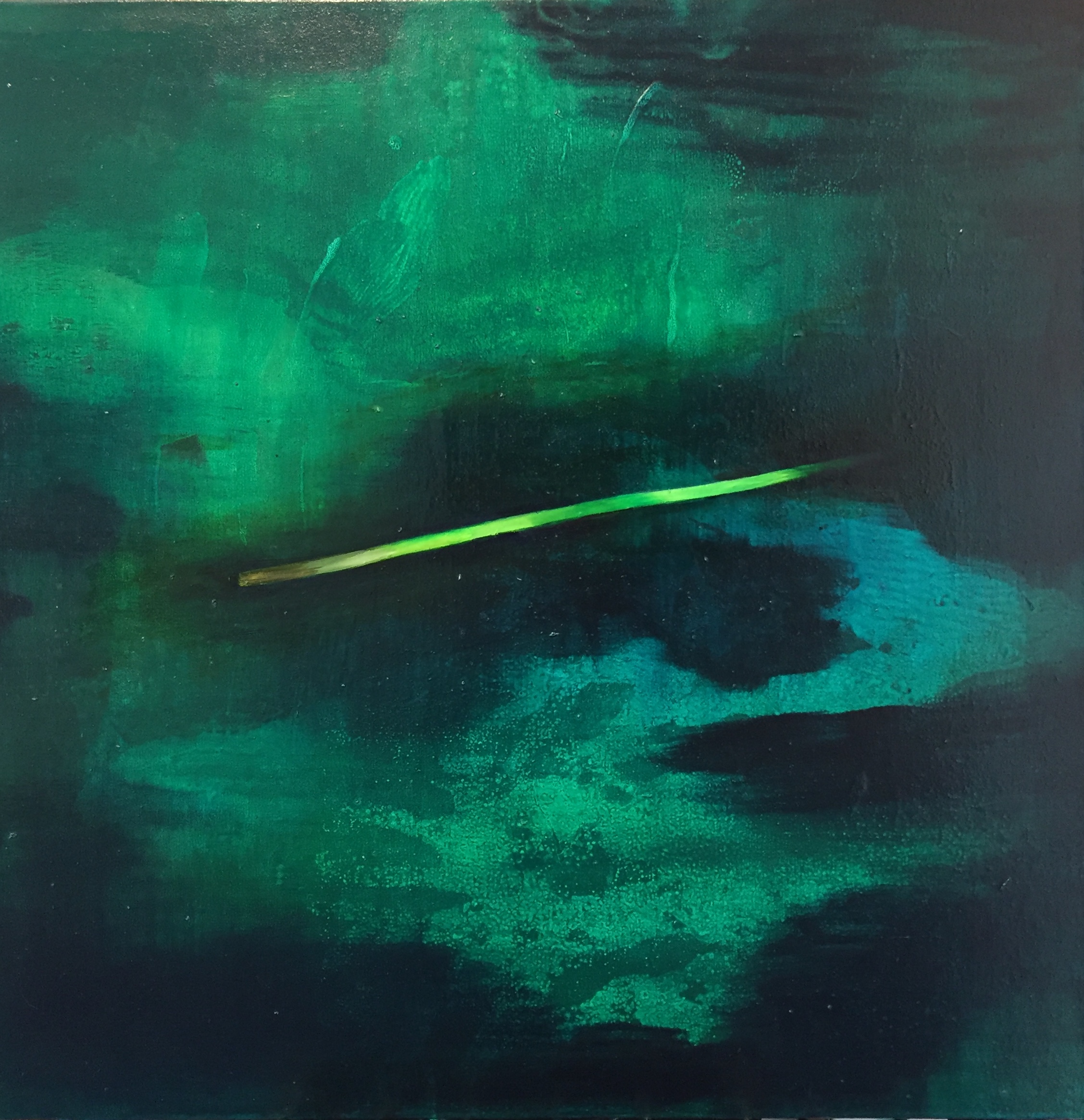 Jo Darbyshire, Ribbon of Green (Seaweed), 2020, oil on canvas, 75 x 75cm