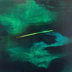 Jo Darbyshire, Ribbon of Green (Seaweed), 2020, oil on canvas, 75 x 75cm