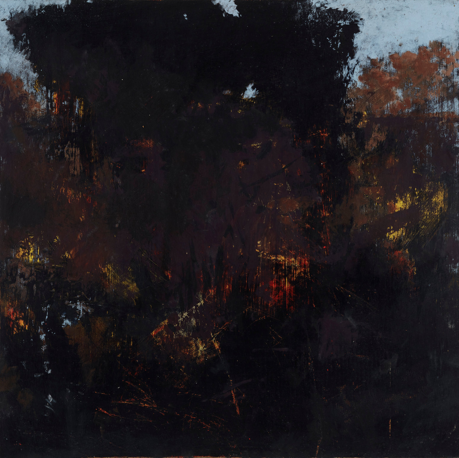 Merrick Belyea,  Ashfield Flats, 2018, oil on board, 60 x 60cm