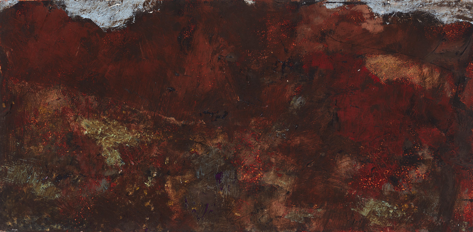 Merrick Belyea,  Near Gabbadah I, 2019, oil on board, 30 x 61cm