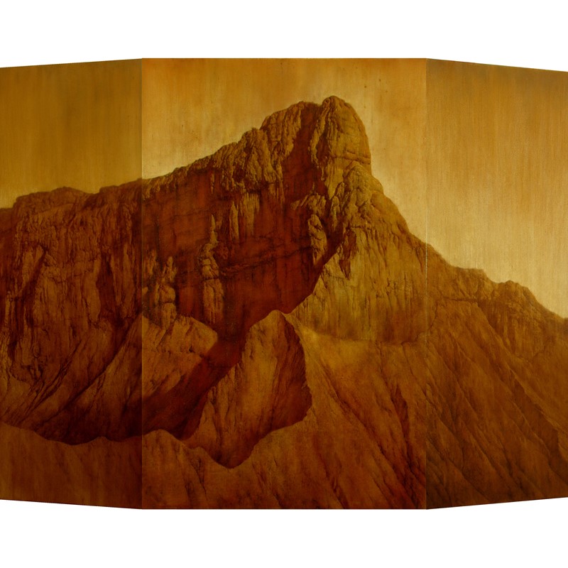 Gallipoli Remnants (detail) 2020, ash, resin, earth pigments and oil on board, 122 x 198cm (3 panels)