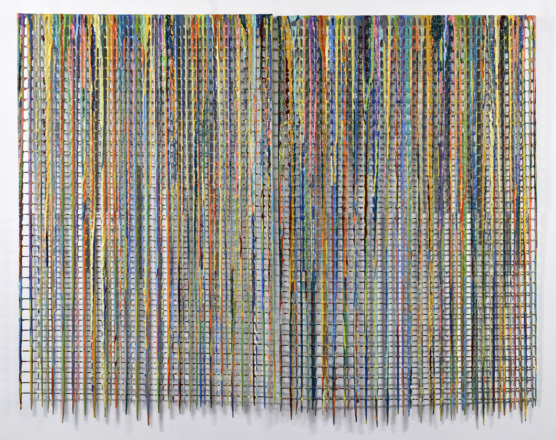 Alex Spremberg, Cages #4,, 2014-2017, enamel on metal, 98 x 122 x 2cm