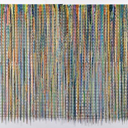 Alex Spremberg, Cages #4 (diptych), 2016, enamel on metal, 98 x 122 x 2cm
