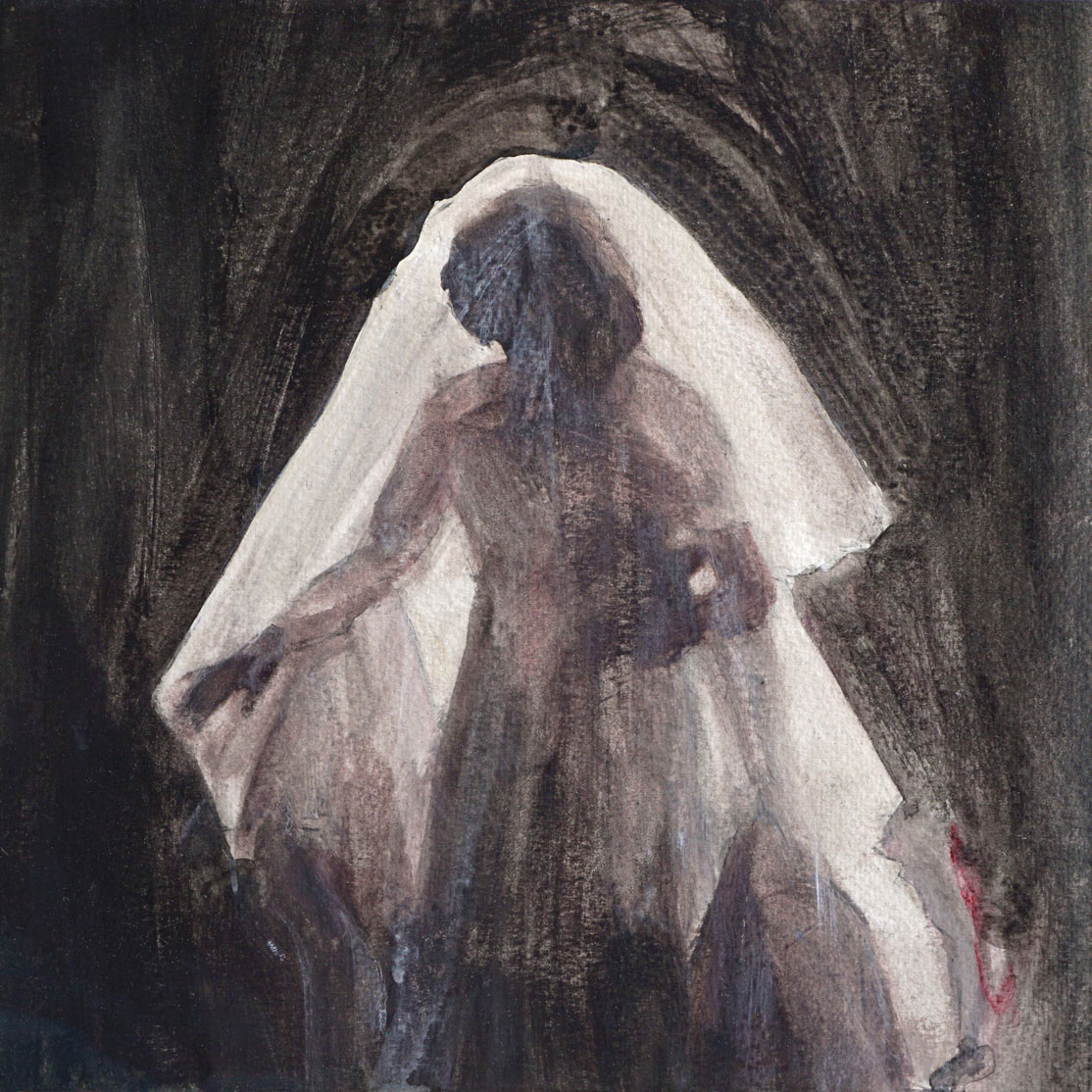 Mark Tweedie, A Cautionary Tale (Study), 2018, acrylic on paper, 25 x 25cm