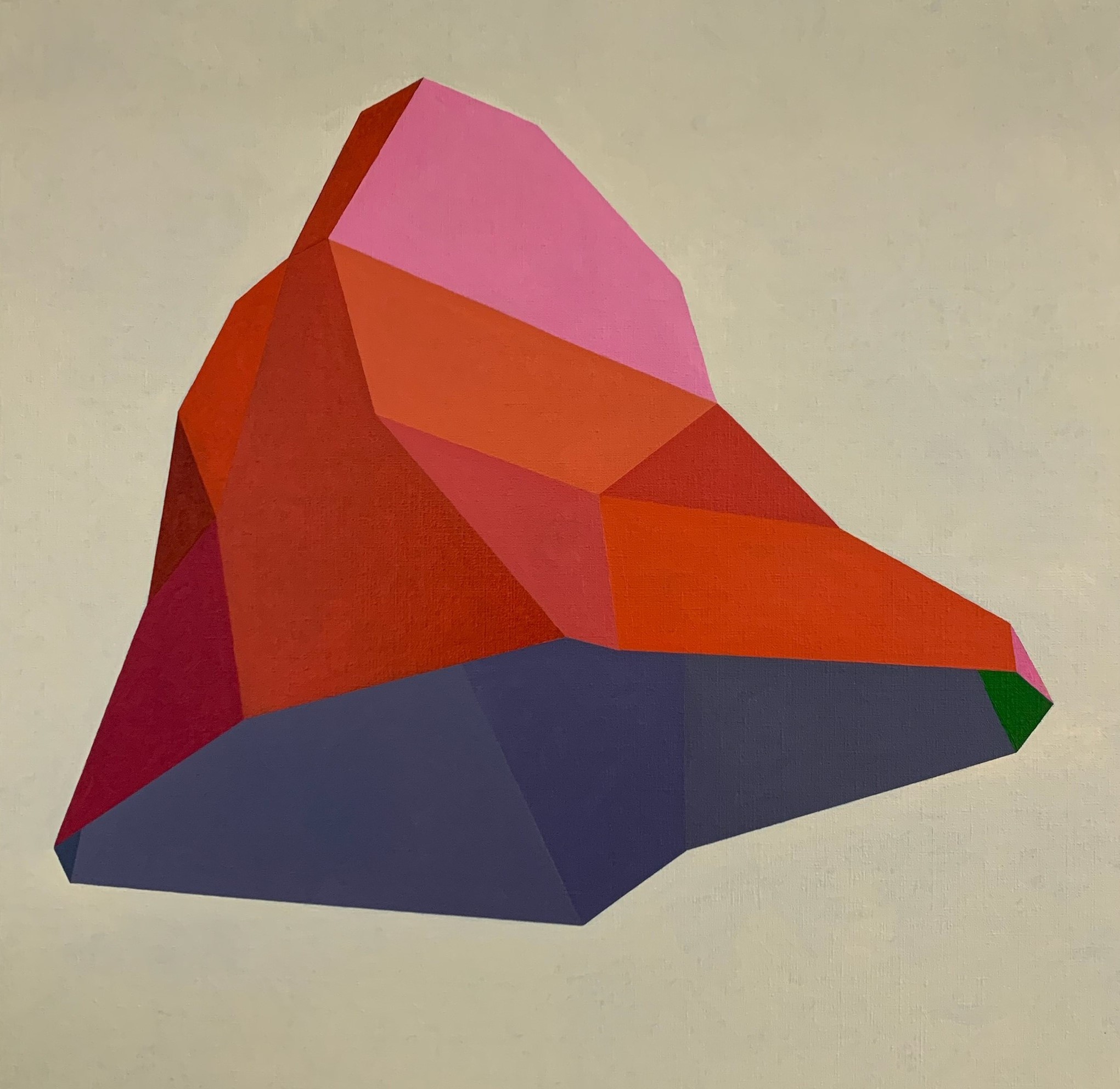 Caspar Fairhall, Red Mountain, 2020, oil on linen, 81 x 81cm