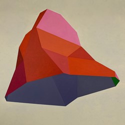 Caspar Fairhall, Red Mountain, 2020, oil on linen, 81 x 81cm