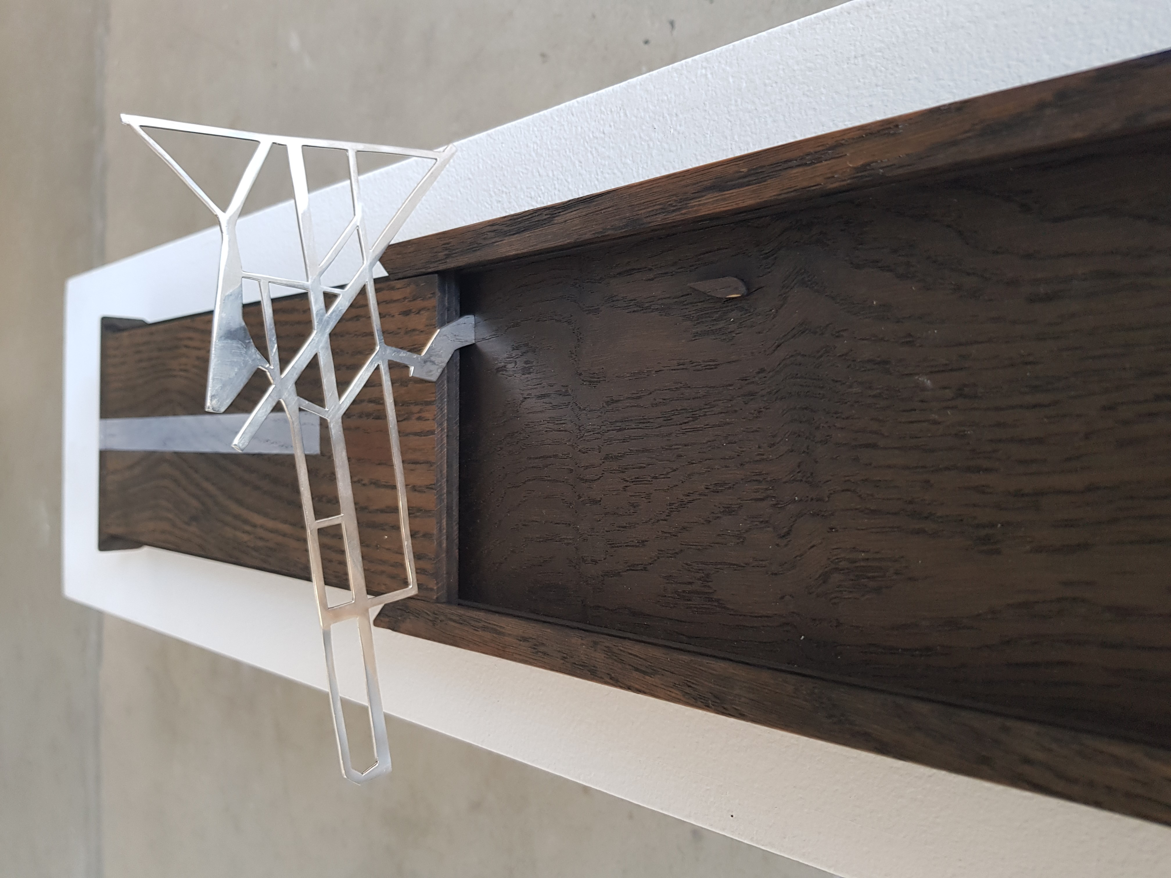 Jon Tarry, Perth Runway, 2012, silver in wooden oak box, 36 x 15cm