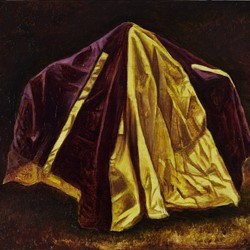 Robert Gear, Cloak, 2020, oil on board, 15 x 20cm
