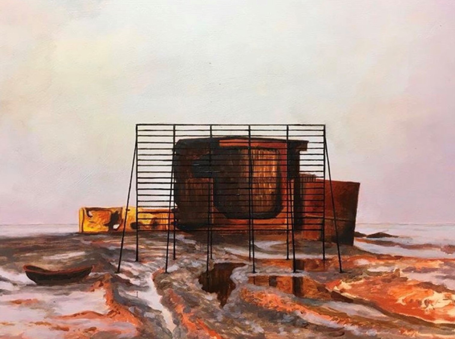 Robert Gear, Outpost, 2019, oil on board, 30 x 45cm