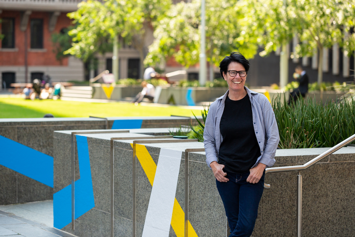 Jennifer Cochrane in Cathedral Square, October 2020