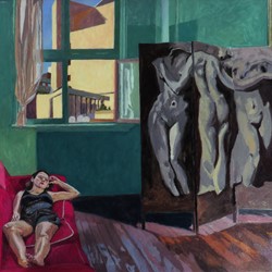 Kevin Robertson, Studio Allegory, 1997, oil on linen, 180 x 174cm. State Art Collection, Art Gallery of Western Australia
