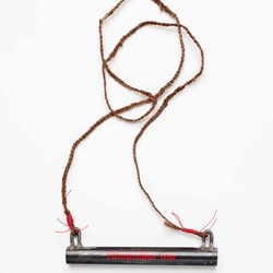 Olga Cironis, Remember Me, 2016, repurposed gun barrel, hair and cotton thread, 65 x 16 x 1.8cm