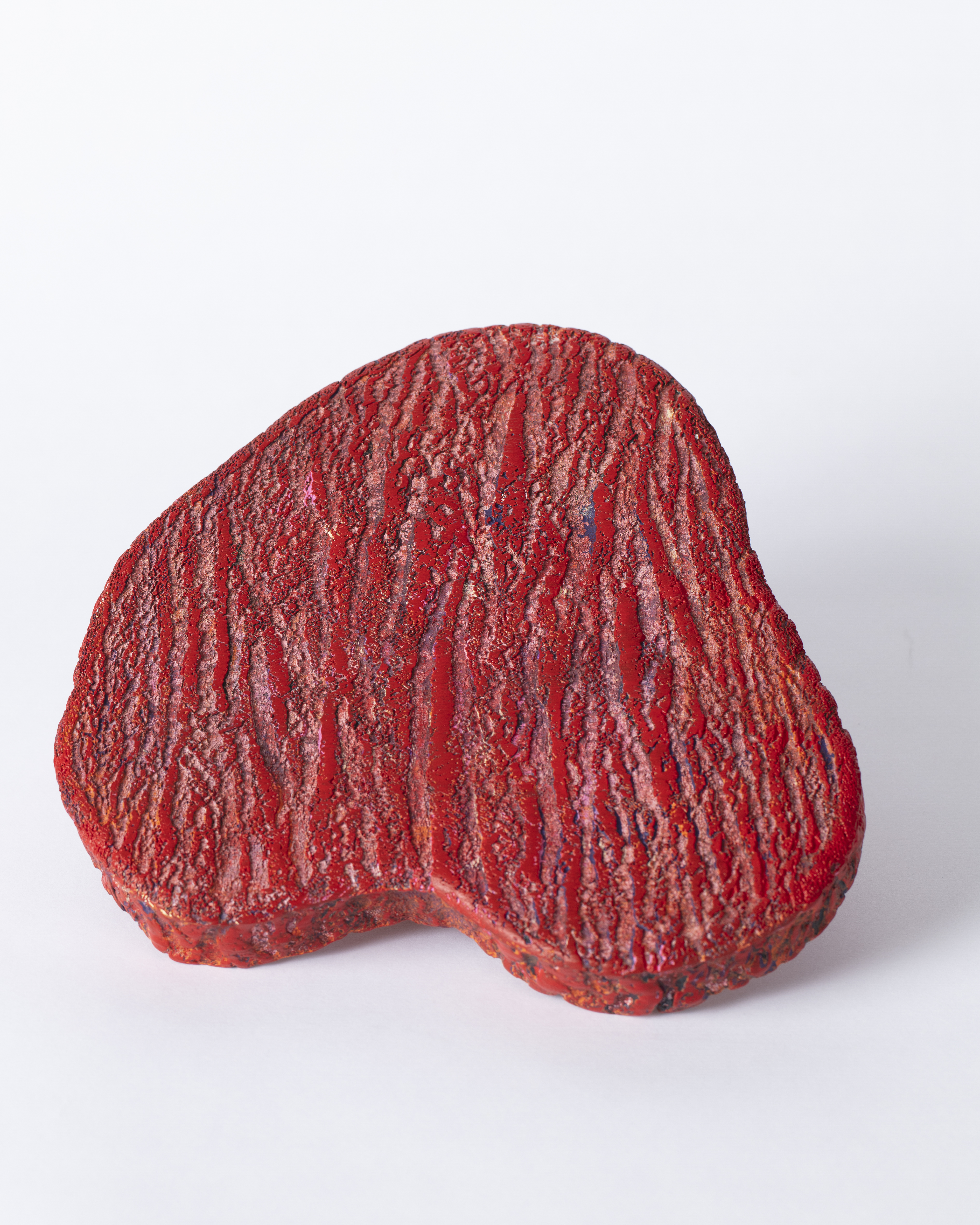 Andre Lipscombe, Red Painting, 2018-20, acrylic paint on cypress pine, 22.5 x 22 x 4cm