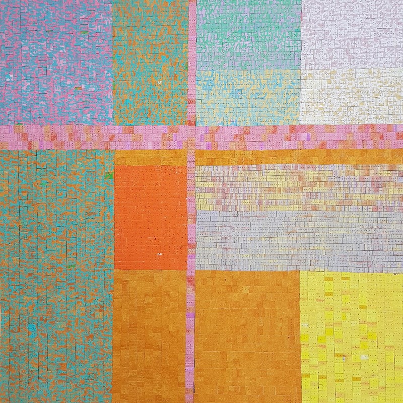 Complex Harmony 6, 2020, acrylic and nylon thread on canvas, 51 x 51cm