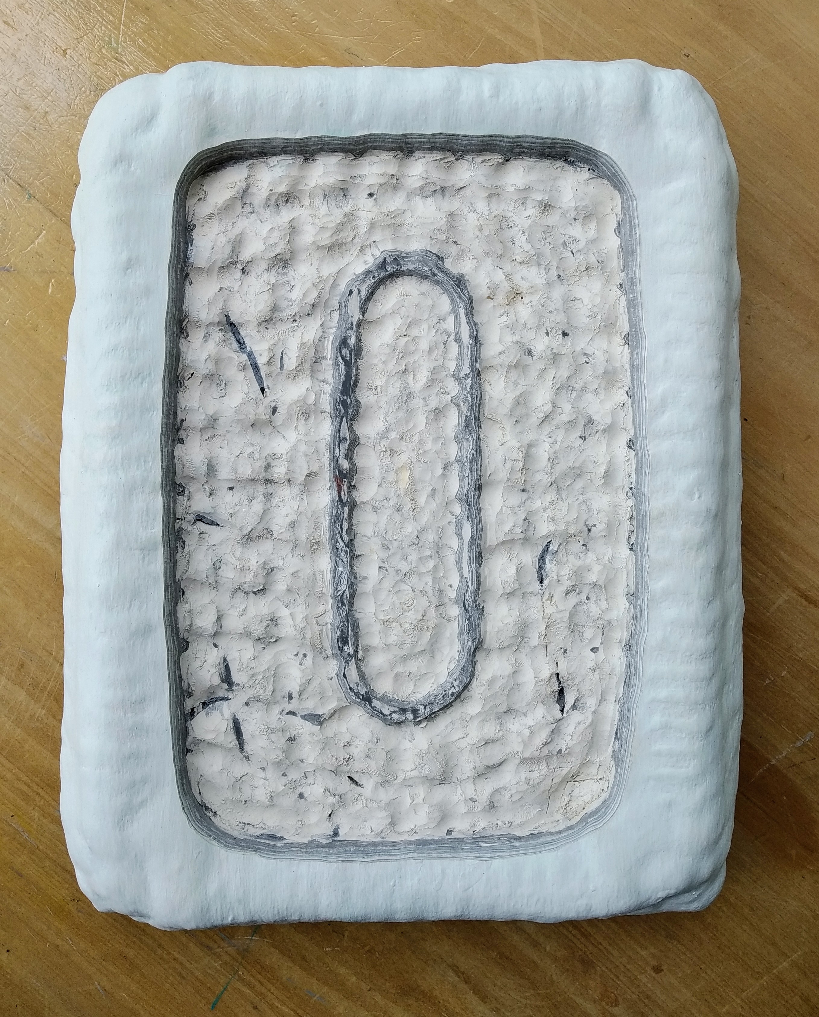 Andre Lipscombe, Vaccine Painting (White and Grey), acrylic paint, 27 x 22 x 6cm