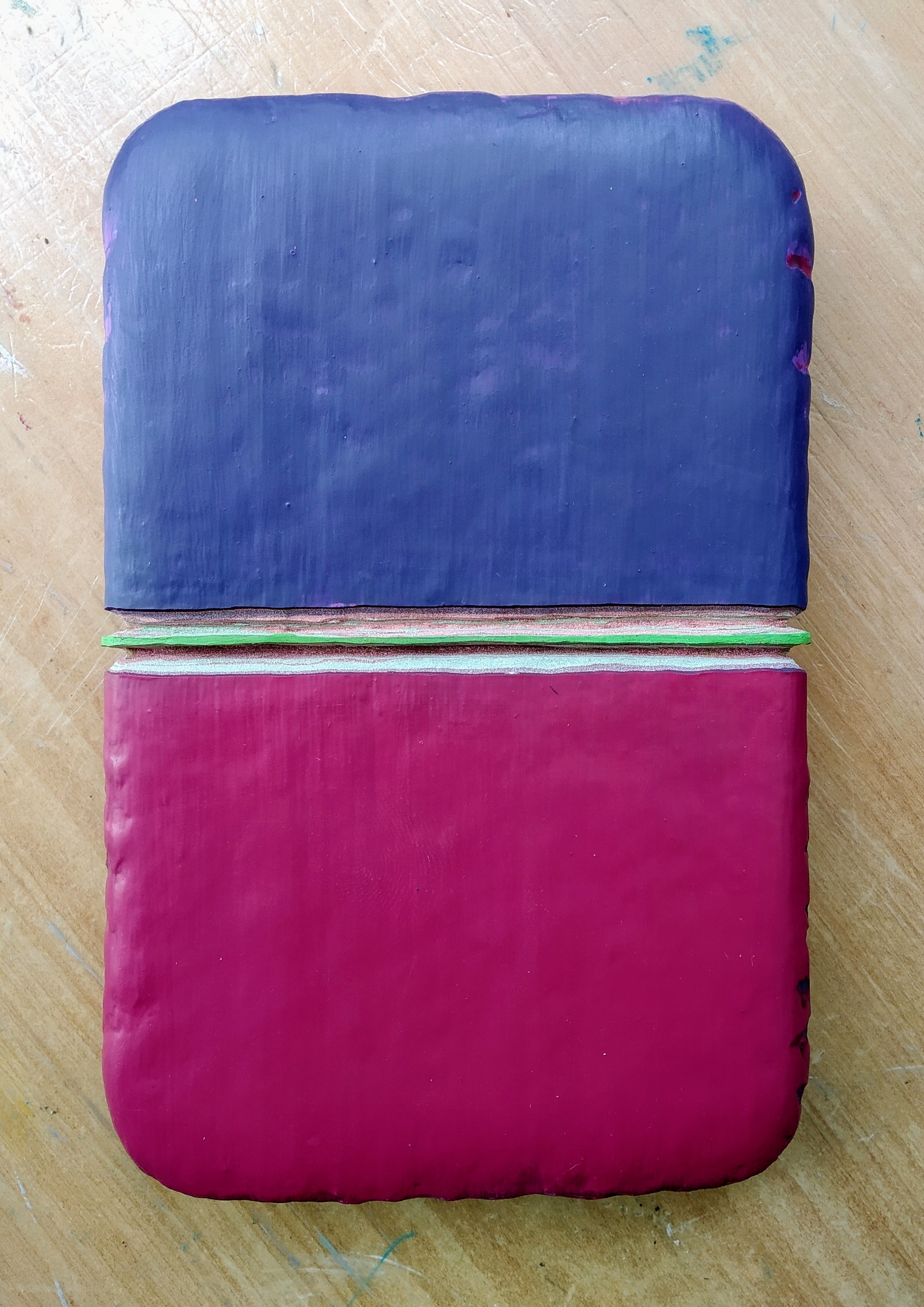 Andre Lipscombe, Painting with a Waistline, 2019-20, acrylic paint on board, 17 x 11 x 3cm