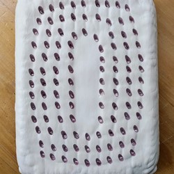 Andre Lipscombe, Painting with Pilot Holes (white and purple), acrylic paint, 27 x 21 x 5cm
