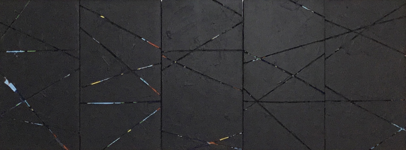 Trevor Richards, C11 (Cuts), 2020, acrylic on marine ply, 34 x 90cm