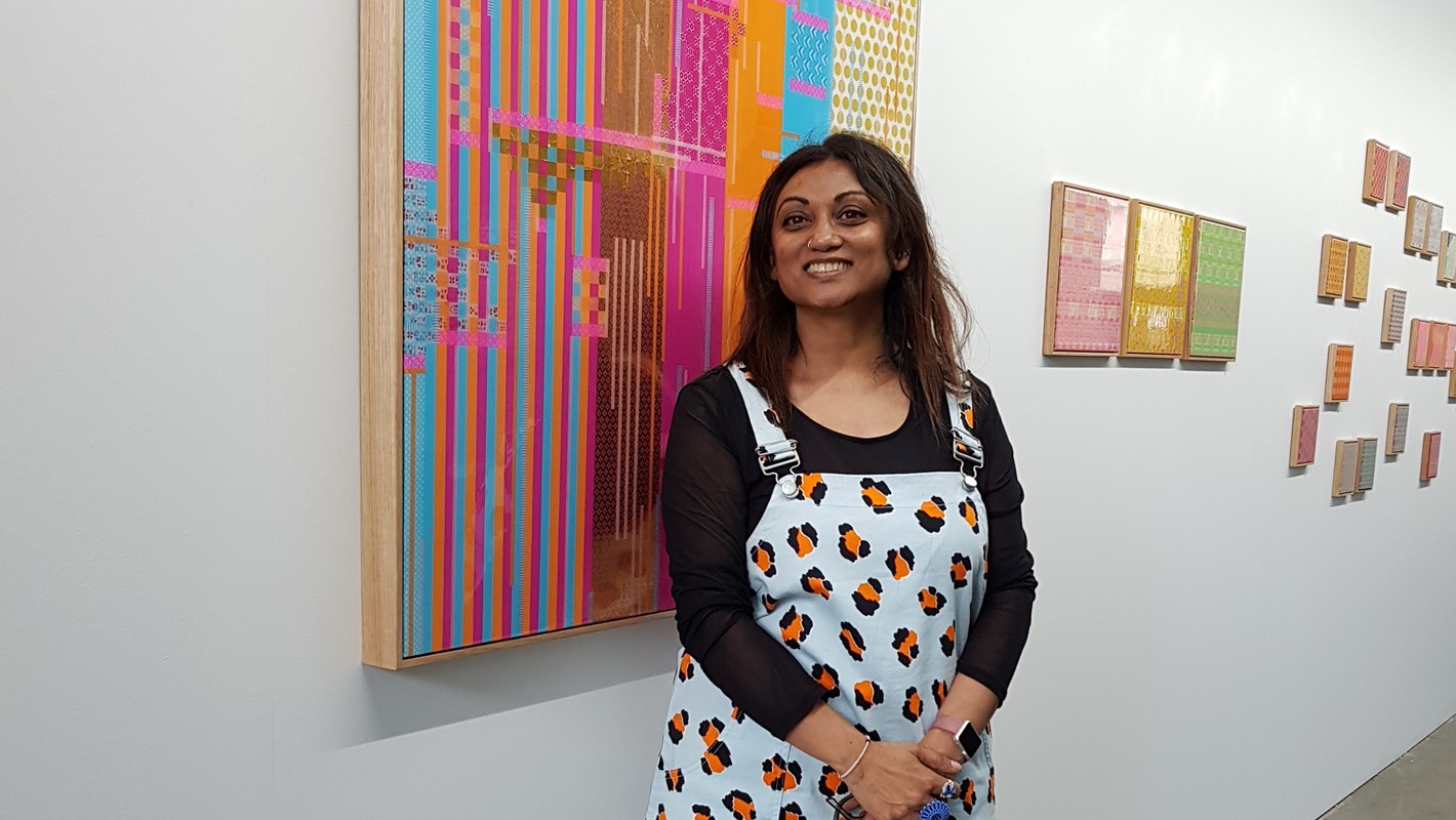 Minaxi May, Art Collective WA with her work for exhibition 'Pattern Clasher', 13 April - 11 May 2019