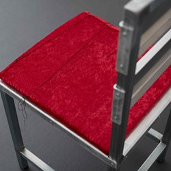 Olga Cironis, Forest of Voices, 2020, steel chairs, red velvet cushions and speakers. Acorn Photo (2)