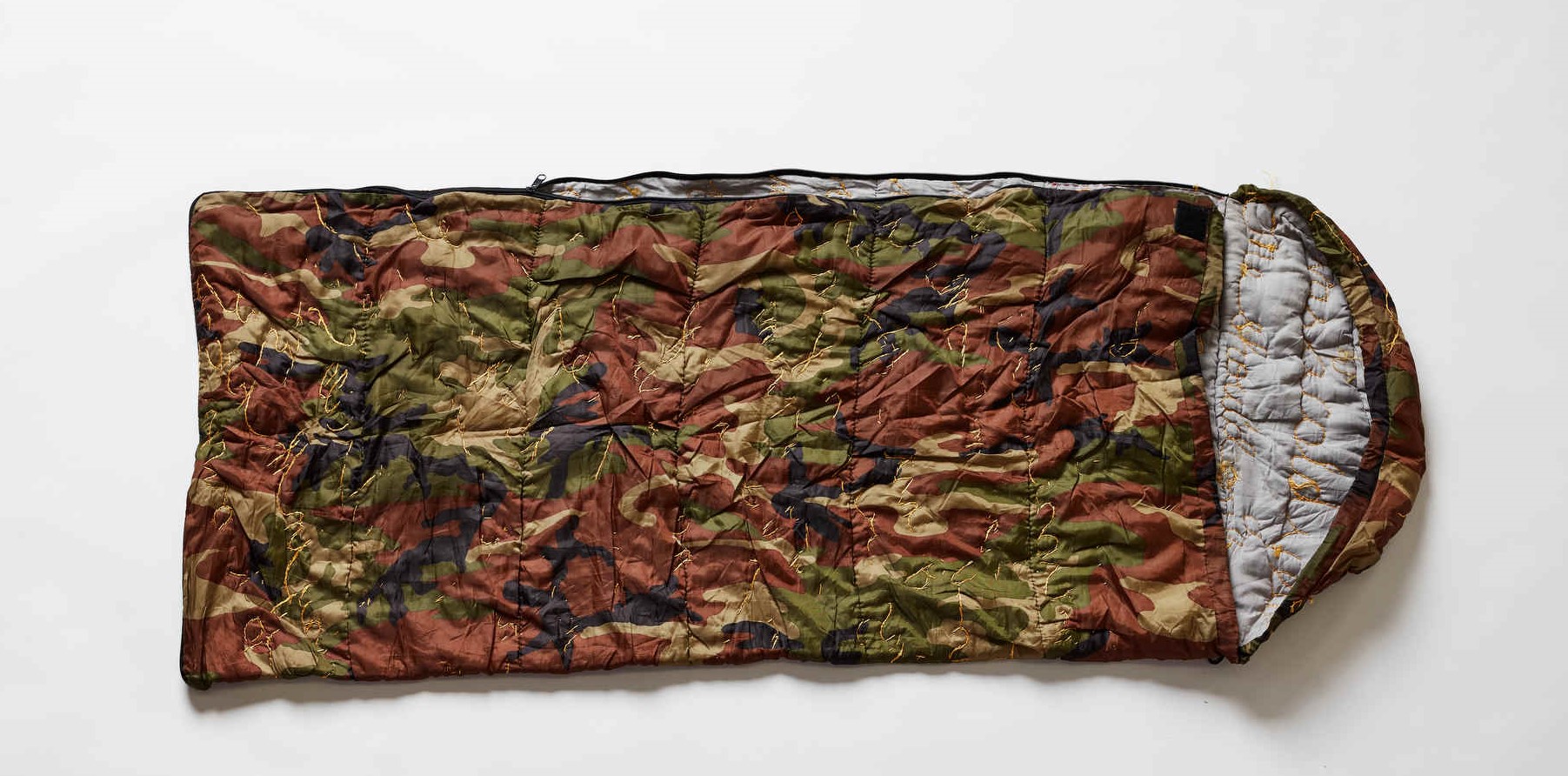 Olga Cironis, Touch Her You're Dead, 2015, polyester sleeping bag and thread,136 x 53cm