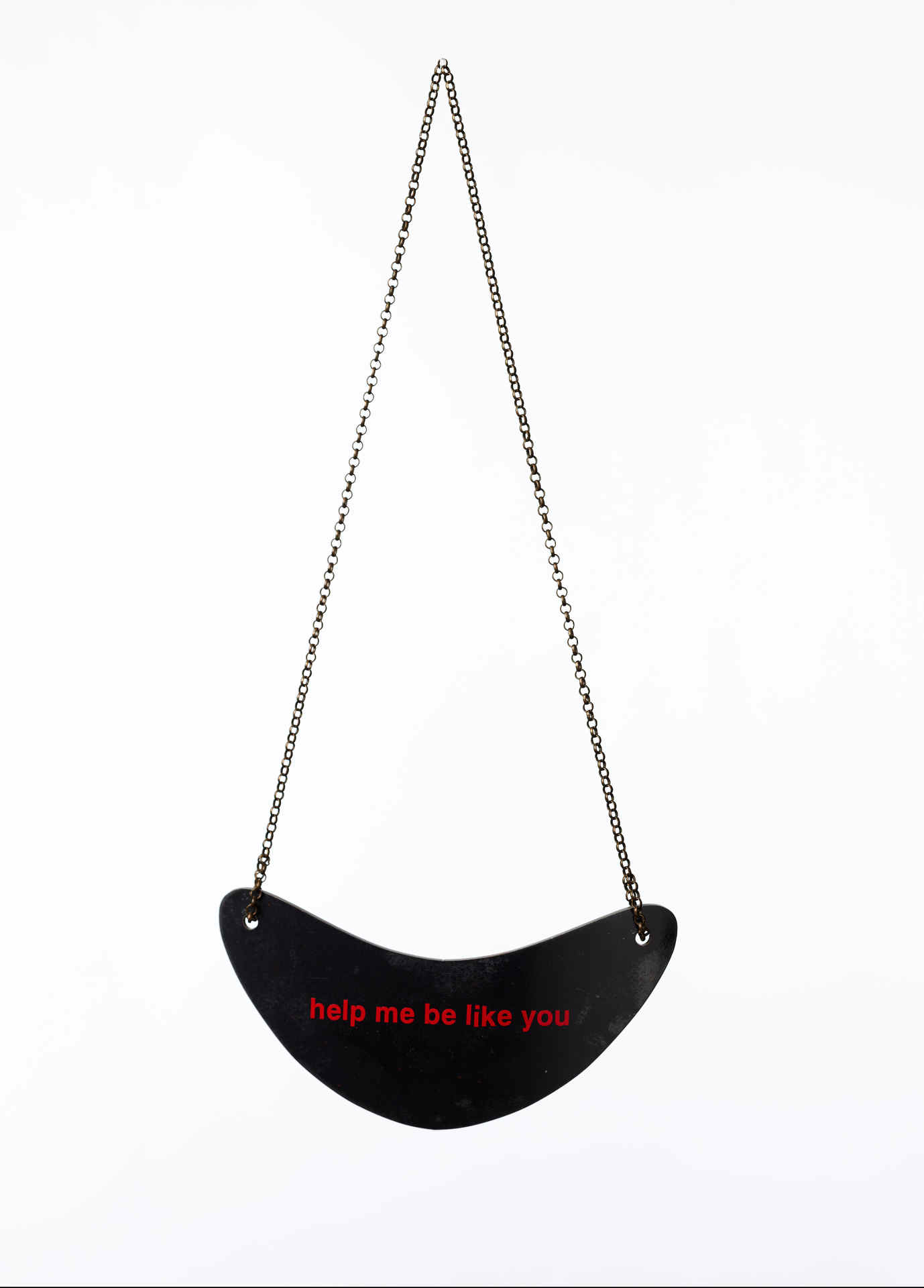 Olga Cironis, Help Me Be Like You, 2014, vinyl on steel, 22.5 x 8cm