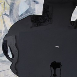 Chris Hopewell, Blueprints for Blackholes and Big Bangs 4, 2013, acrylic and epoxy on canvas, 60 x 90cm