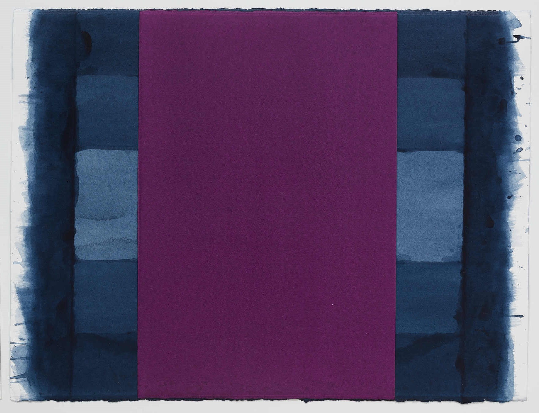 Jurek Wybraniec, V on PG A1 Permanent Violet Dark on Payne’s Gray, 2021, pigmented acrylic ink on watercolour paper, 56 x 76cm