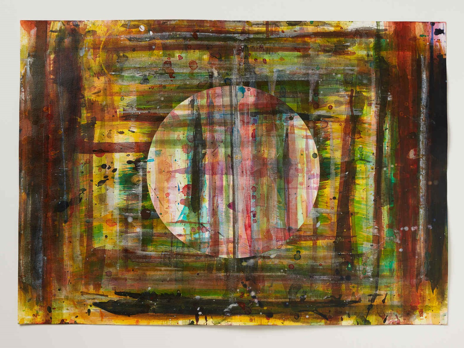 Jurek Wybraniec, Credits (Warms), 2021, pigmented acrylic ink on watercolour paper, 50 x 70cm