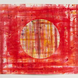 Jurek Wybraniec, Credits (Reds and Yellows), 2021, pigmented acrylic ink on watercolour paper, 50 x 70cm